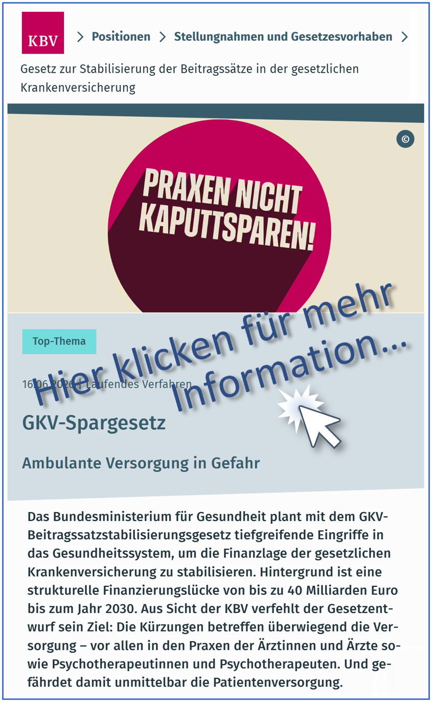 Startseite der GKV - Top-Thema: Ambulante Versorgung in Gefahr